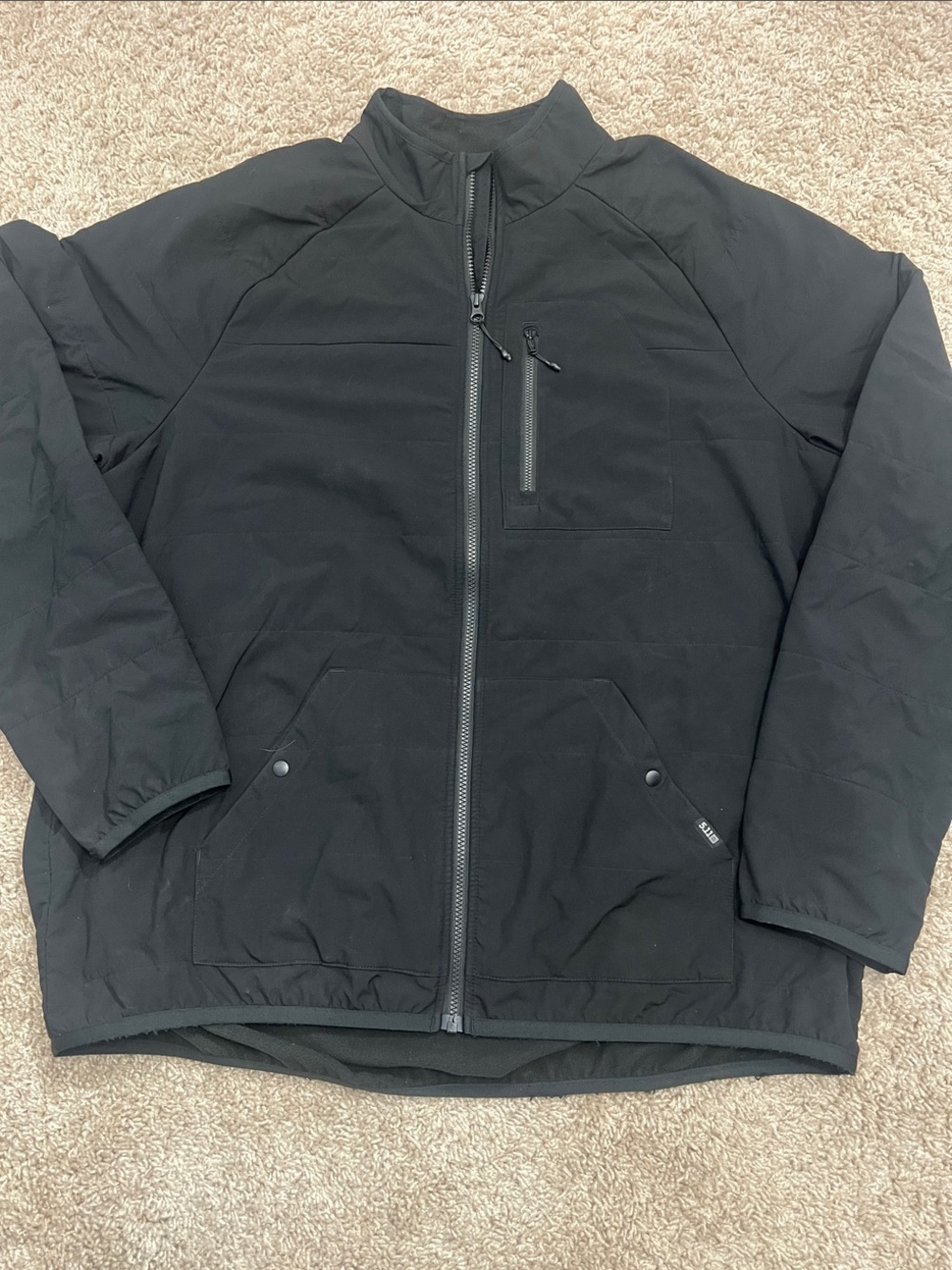 5.11 Tactical Black Lightweight Hooded Zip Jacket sz 2XL